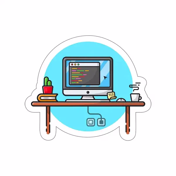 استیکر لپ تاپ طرح برنامه نویسی 206 1