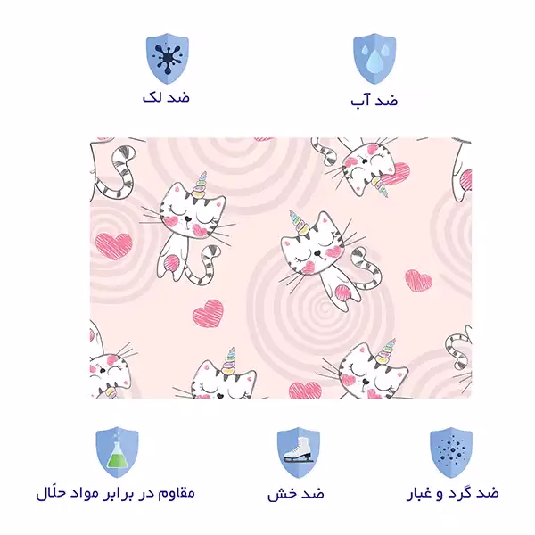 اسکین لپ تاپ طرح گربه ها کد 07 به همراه استیکر کیبورد 3
