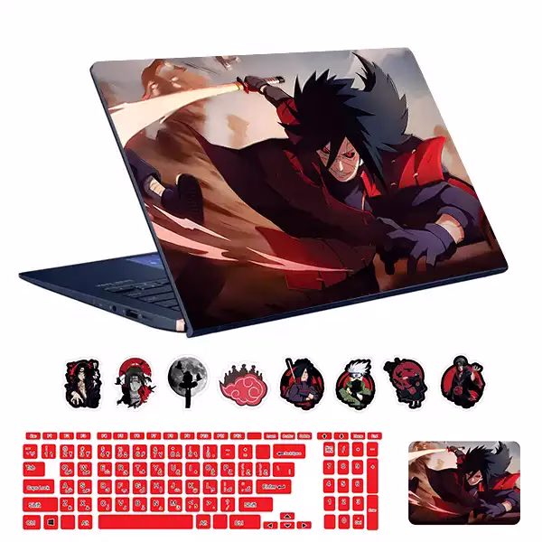 اسکین لپ تاپ طرح naruto کد 04 به همراه استیکر کیبورد 1