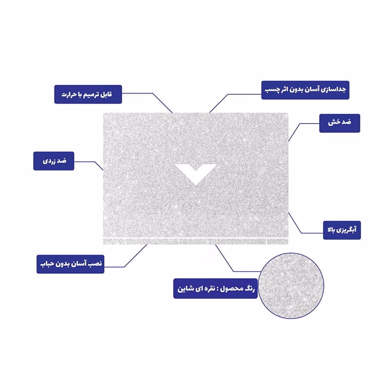 اسکین محافظ بدنه اچ پی طرح نقره ای متالیک شاین